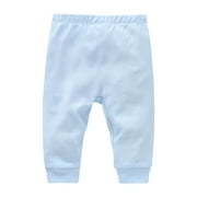 JAHH Children's Pants Plain Casual Boys Basic Girls Baby Solid Color Children Pantses Sweatpants Solid Color Elastic Waist Casual Athletic Long (9-12 Months,Light Blue)
